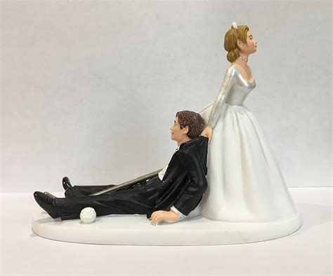 Bride And Groom Golf Wedding Cake Topper Funny Golf Wedding Cake