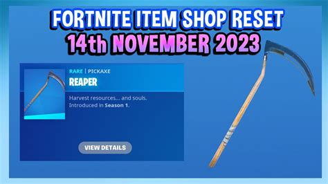 Reaper Pickaxe Is Back Fortnite Item Shop Reset Th November