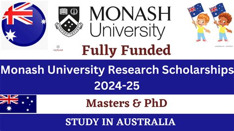 Monash University Research Scholarships 2024 25 Fully Funded Opforall