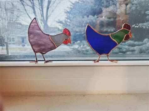 Chicken Stained Glass Etsy