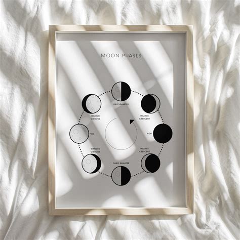 Moon Phases Poster Educational Print Home School Print Etsy