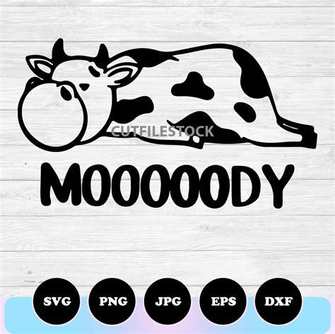 Moody Svg Moody Cow Svg Sleepy Cow Svg Lazy Cow Svg Hot Sex Picture