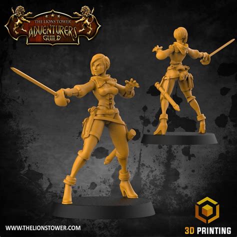 Female Rogue V1 Premium 3d Printed Fantasy Tabletop Etsy