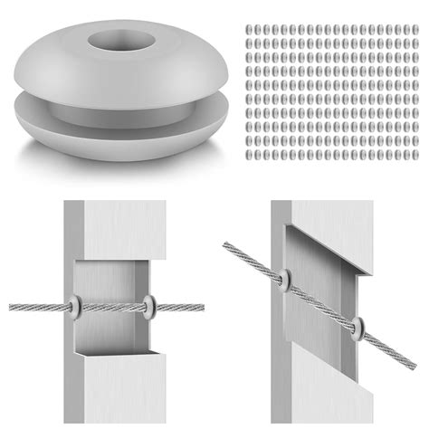 Gyykzz Pack Cable Railing Rubber Grommets Cable Railing Kit For