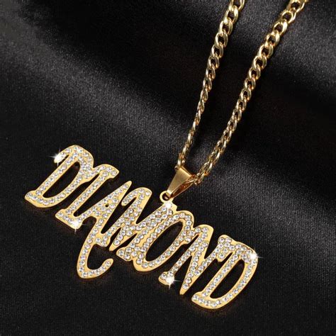 Iced Out Single Name Necklace Custom Jewelry Beceff