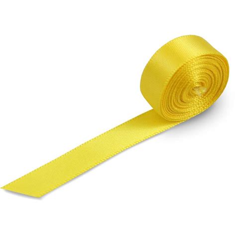 10mm Yellow Double Sided Satin Ribbon 645 50m Roll New Directions