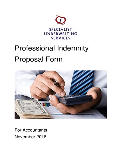 Fillable Online Professional Indemnity Accountants Proposal Form Fax