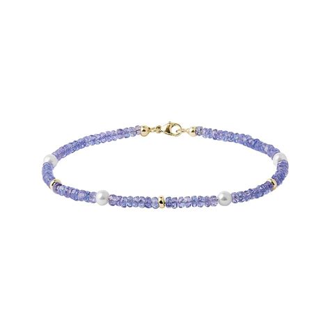 Tanzanite Bracelet with Pearls | KLENOTA