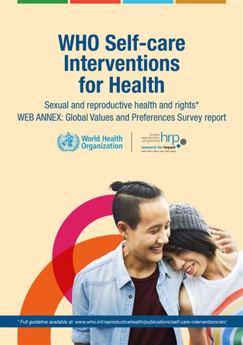 Who Self Care Interventions For Sexual And Reproductive Health And Rights