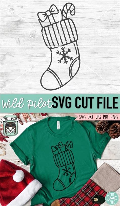 Christmas Stocking SVG Cut File Christmas Stocking Clipart