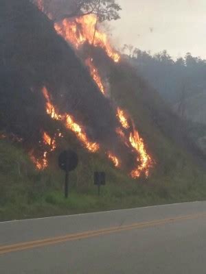 G Fogo Em Mato Atrapalha Visibilidade Na Sp Em Monteiro Lobato