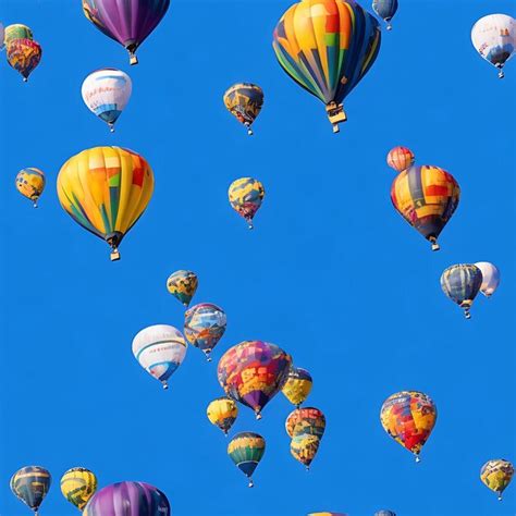 Premium Photo Colorful Hot Air Balloons Flying In The Blue Sky Abstract Background