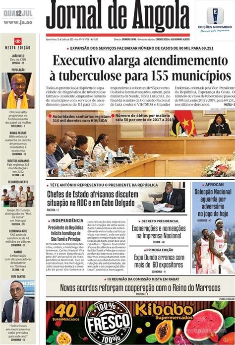 Capa Jornal De Angola De 2023 07 12