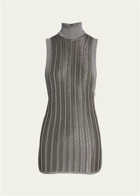 Tom Ford Lurex Ribbed Knit Mini Dress Bergdorf Goodman