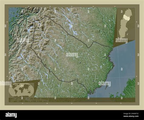 Vasterbotten County Of Sweden Elevation Map Colored In Wiki Style
