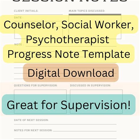 Clinical Supervision Note Template Etsy