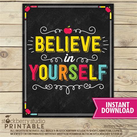 Believe In Yourself Classroom Decor Counseling Office Etsy