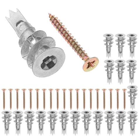 OUNONA 20 Sets Anchors and Screw Set for Plaster Wall Drywall Anchor