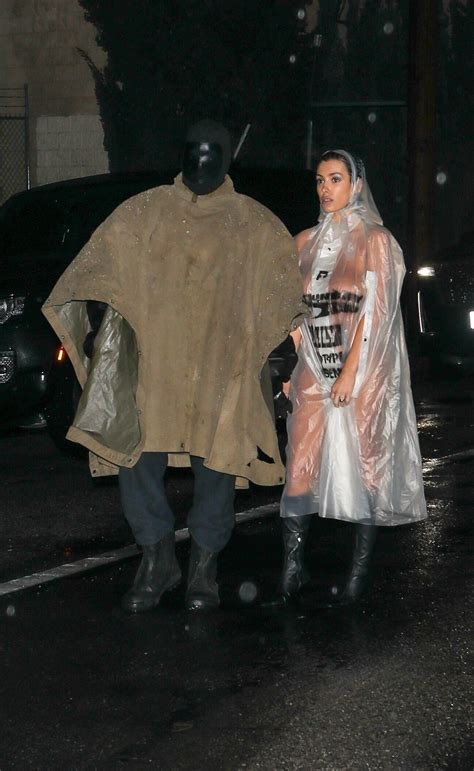 Bianca Censori Wears Nothing Under See Through Poncho Visiting Kanye