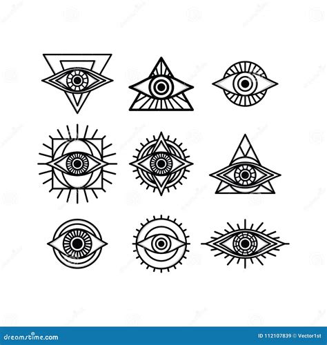 One Eye Sign Symbol Logo Logotype Collection Stock Vector ...