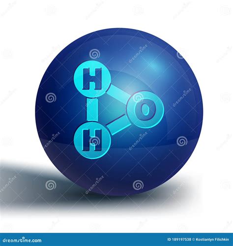 Fórmula Química Azul Para Gotas De Agua Icono Con Forma De H2o Aislado