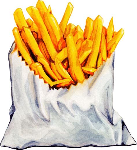 French Fries Pattern by Kelly Gilleran | French fries, Food drawing ...