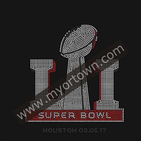 Custom Low Picer Rhinestone Heat Transferwholesale Super Bowl 51