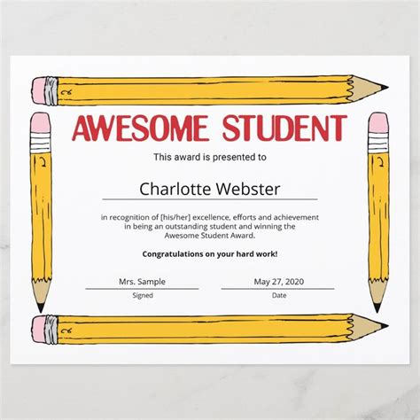 Awesome Student Student Recognition Certificates | Zazzle | Student ...