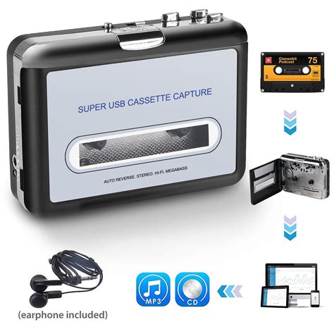 Player Tape To MP3 Converter USB Cassette Tape Capture Portable Audio