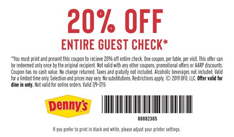 Sizzling Savings Grab Your Free Printable Coupons For 20 Off At Denny