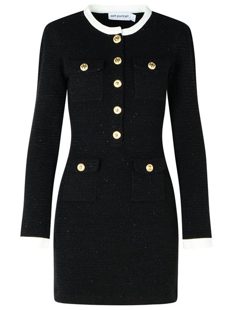 Self Portrait Self Portrait Black Cotton Blend Dress Grailed