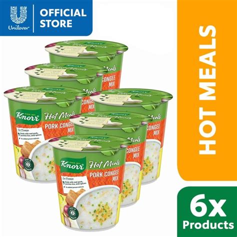 Knorr Hot Meals Instant Pork Congee Made With Real Pork Jasmine Rice And Spices 35g 6x Lazada PH