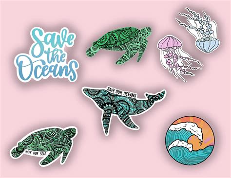 Waterproof Stickers Ocean Stickers Ocean Theme Stickers Etsy