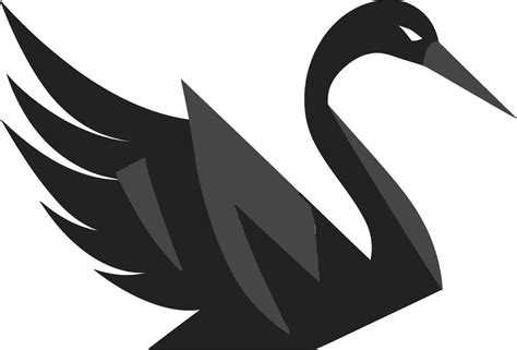 Graceful Black Swan Logo Vector Swan Beauty Illustration 32356318