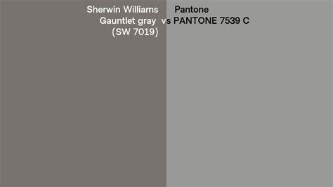 Sherwin Williams Gauntlet Gray Sw Vs Pantone C Side By Side