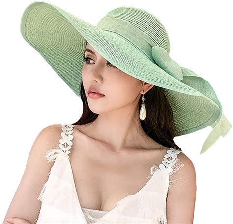 Adults Wide Brim Sun Protection Straw Hat Foldable Floppy Hat Summer