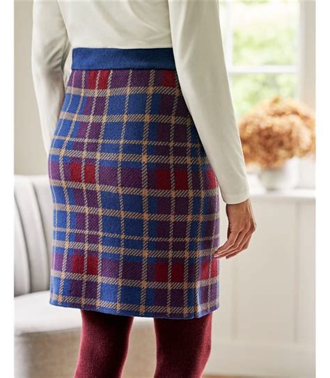 Navy Check Check Skirt Woolovers Us