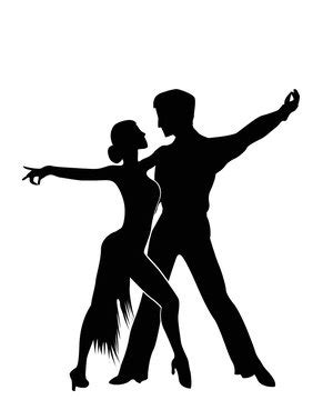 Couple Ballroom Dancing Silhouette