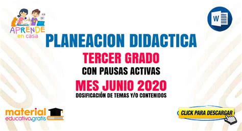 Planeacion Did Ctica Tercer Grado Junio