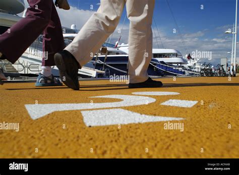 The Walkway In The Superyacht Harbour At Antibes South Of France Stock