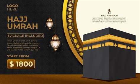 Premium Vector Tour Hajj And Umrah Background Template Vector Design