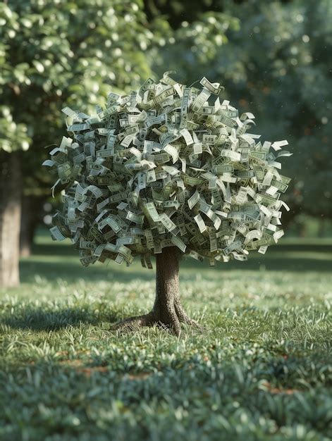 3d Rendering Of Money Tree Ai Generated Image