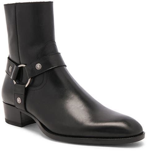 Saint Laurent Leather Wyatt Harness Boots In Black FWRD ShopStyle