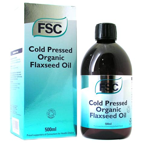 Fsc Flaxseed Oil Cold Pressed Organic 500ml Natural Source Of Omega 3 Fatty Acid 5010249300200