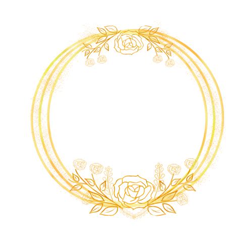 Luxury Golden Circle Png Image Luxury Golden Circle Floral Frame