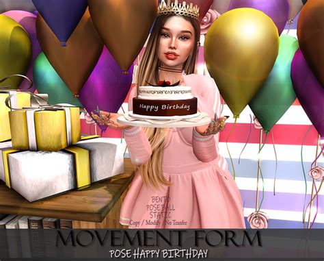 Second Life Marketplace Movement Form Pose Happy Birthday