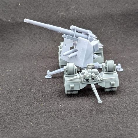 D Printable Anti Aircraft Gun Mm Flak Crewmen On Wheels