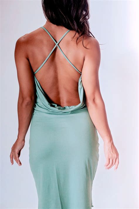 Sage Green Nightgown Backless Lingerie Dress Honeymoon Etsy