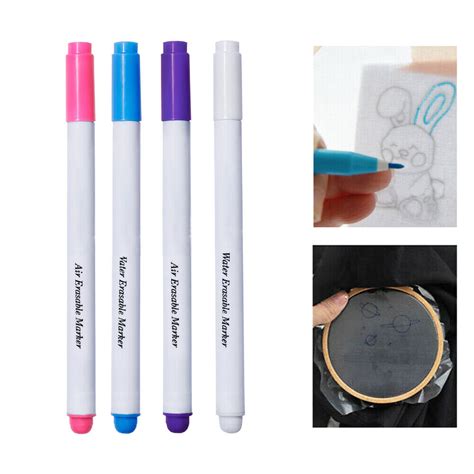 4pcs For Fabric Air Erasable Marker Pen Water Soluble Cross Stitch