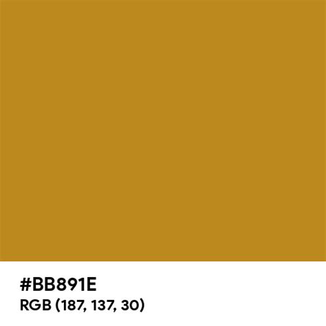 Classic Bronze color hex code is #BB891E